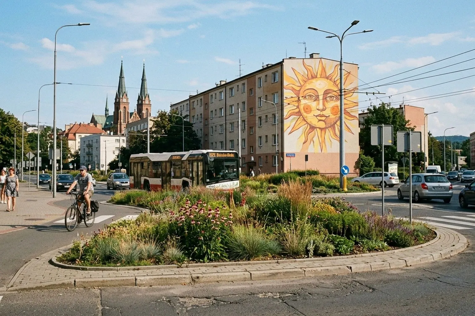 Bielsko-Biała stawia na styl Pieta Oudolfa: jak miejskie ronda zmieniają się w ogrody