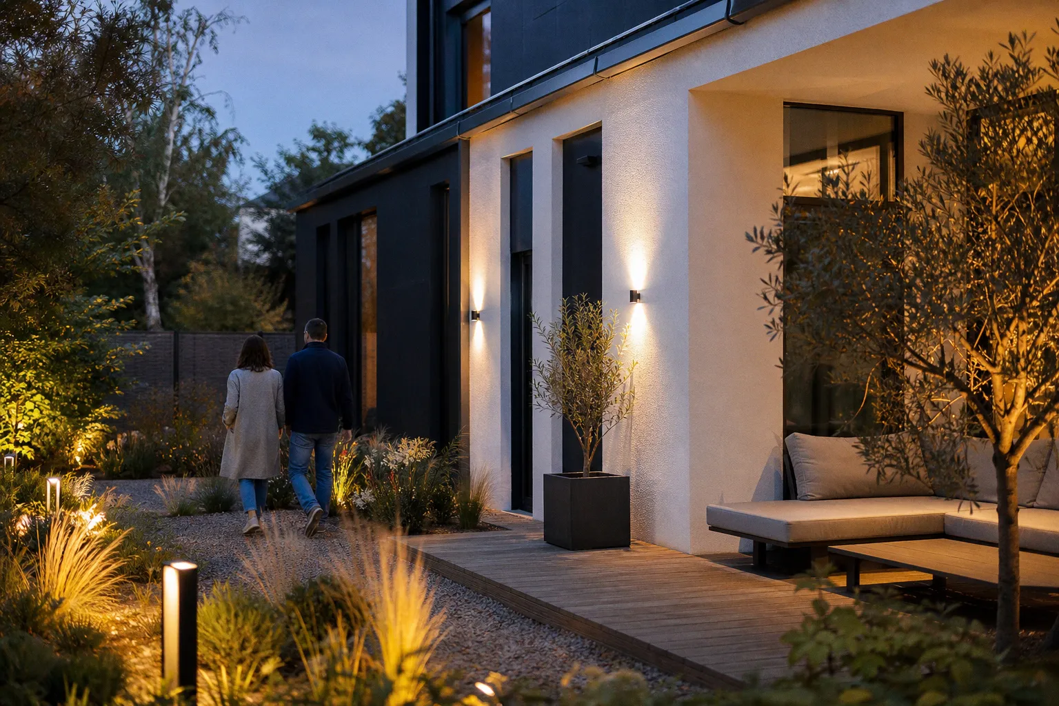 Jak zintegrować oświetlenie ogrodu z elewacją zgodnie z trendami Houzz 2026