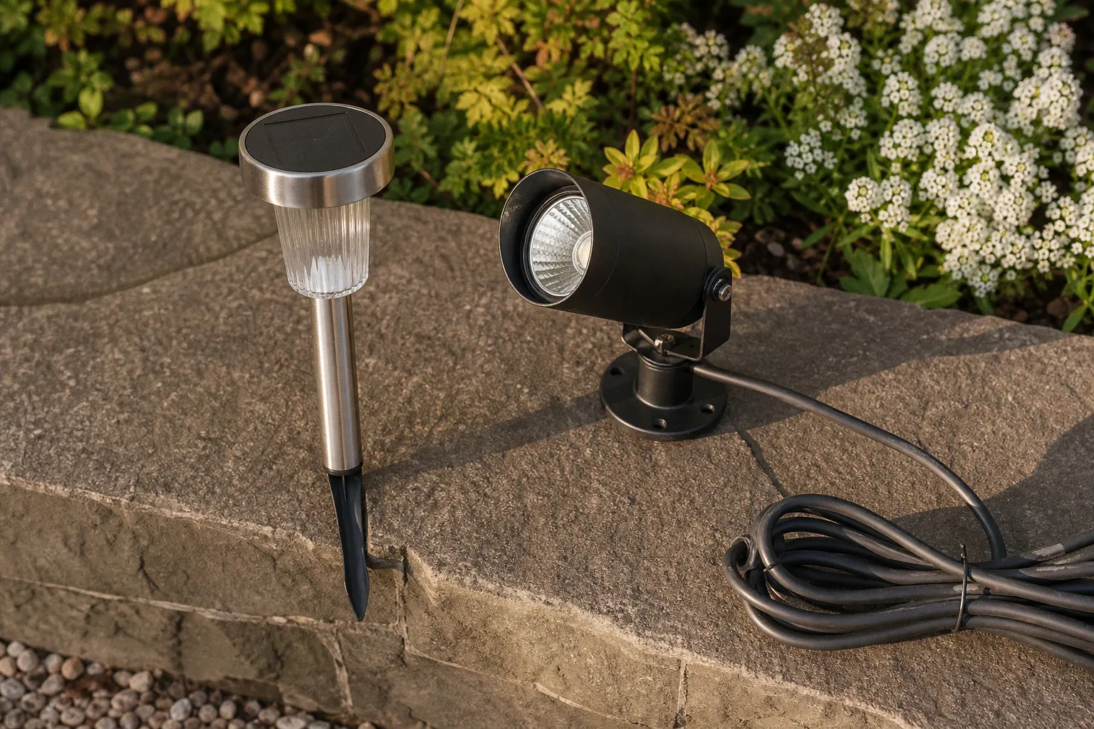Lampy solarne czy instalacja 12V: co oświetli ogród?
