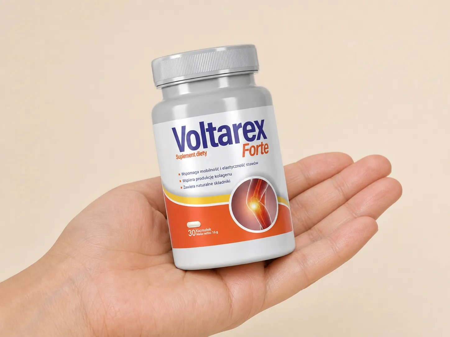 Voltarex Forte — opakowanie w dłoni