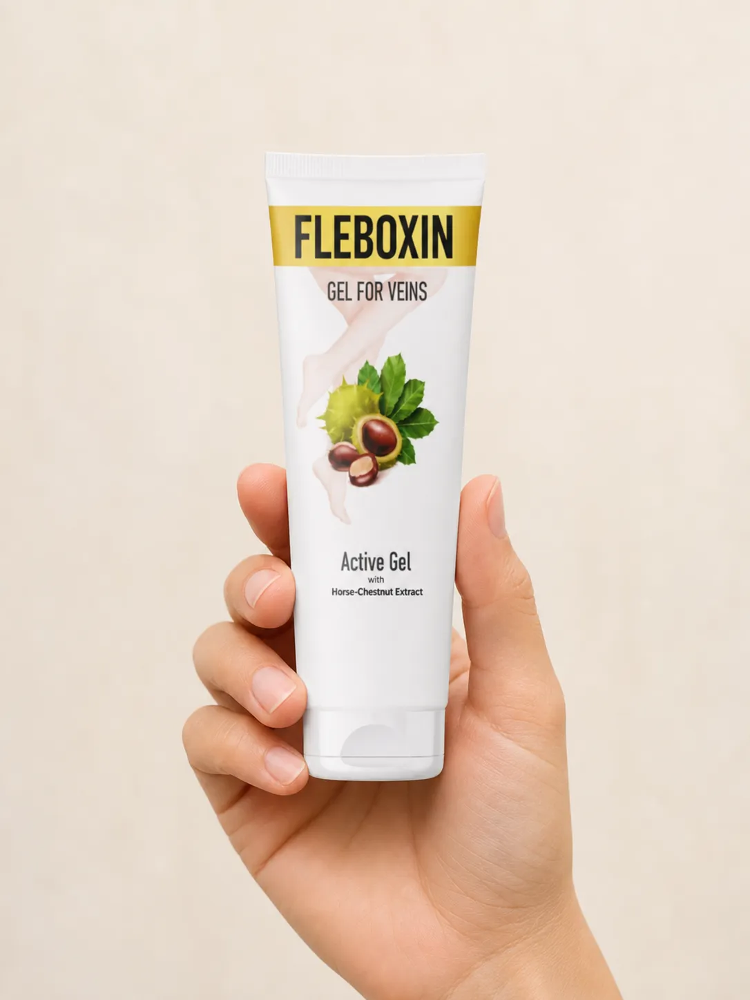 Fleboxin — opakowanie w dłoni