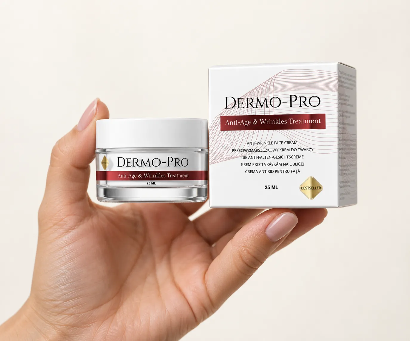 Dermo-Pro — opakowanie w dłoni