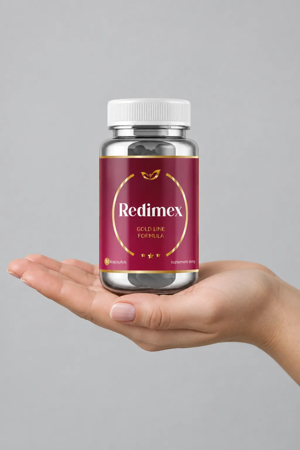 Redimex — opakowanie w dłoni