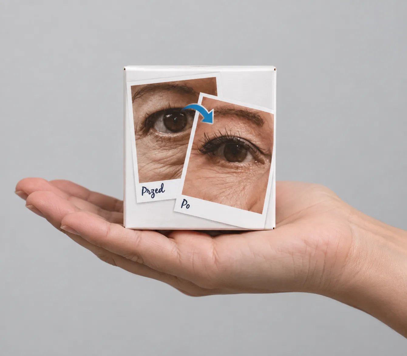 Nivelage eye cream — opakowanie w dłoni