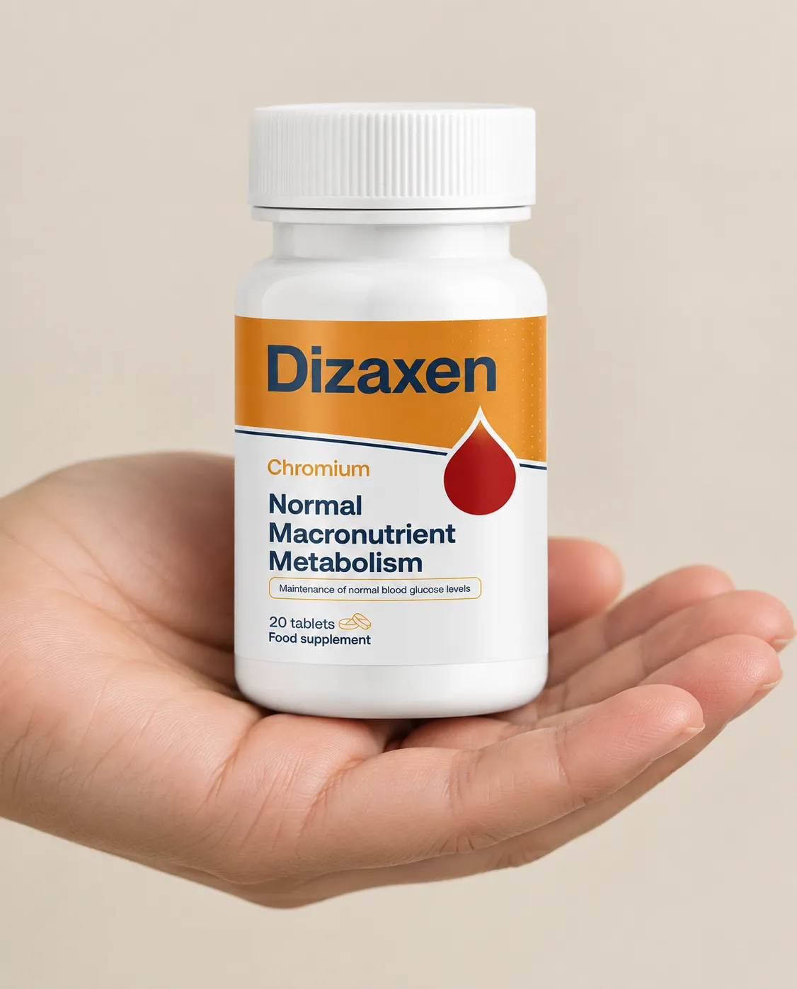 DIZAXEN — opakowanie w dłoni