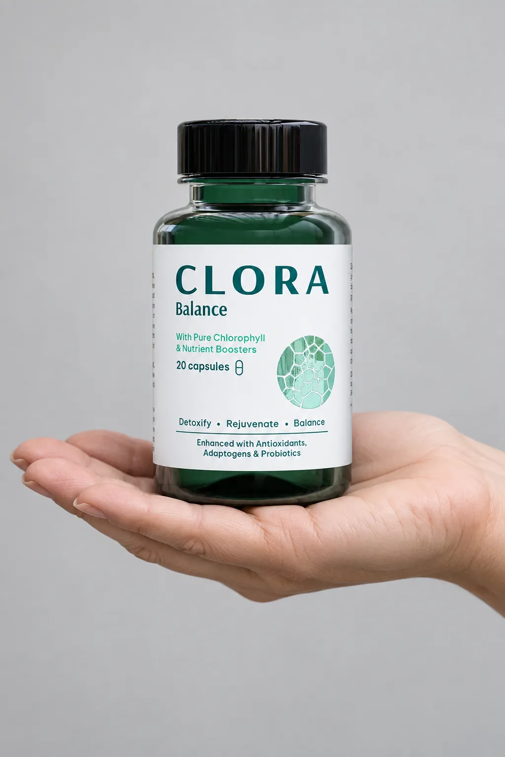 Clora Balance — opakowanie w dłoni