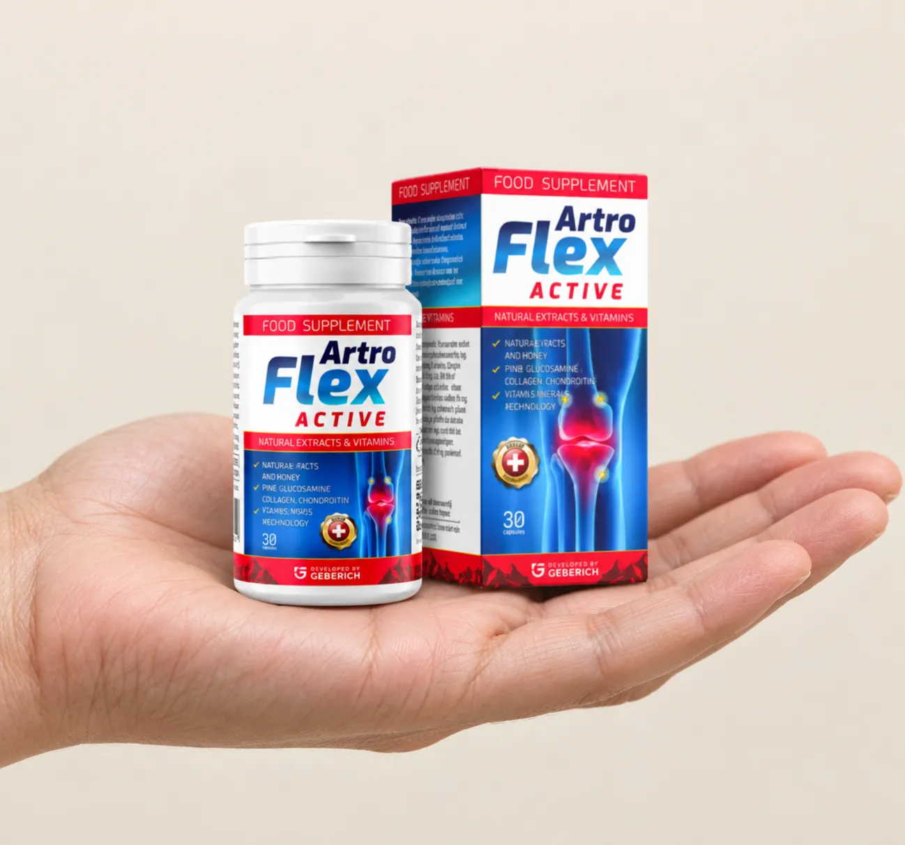 Artroflex Active — opakowanie w dłoni