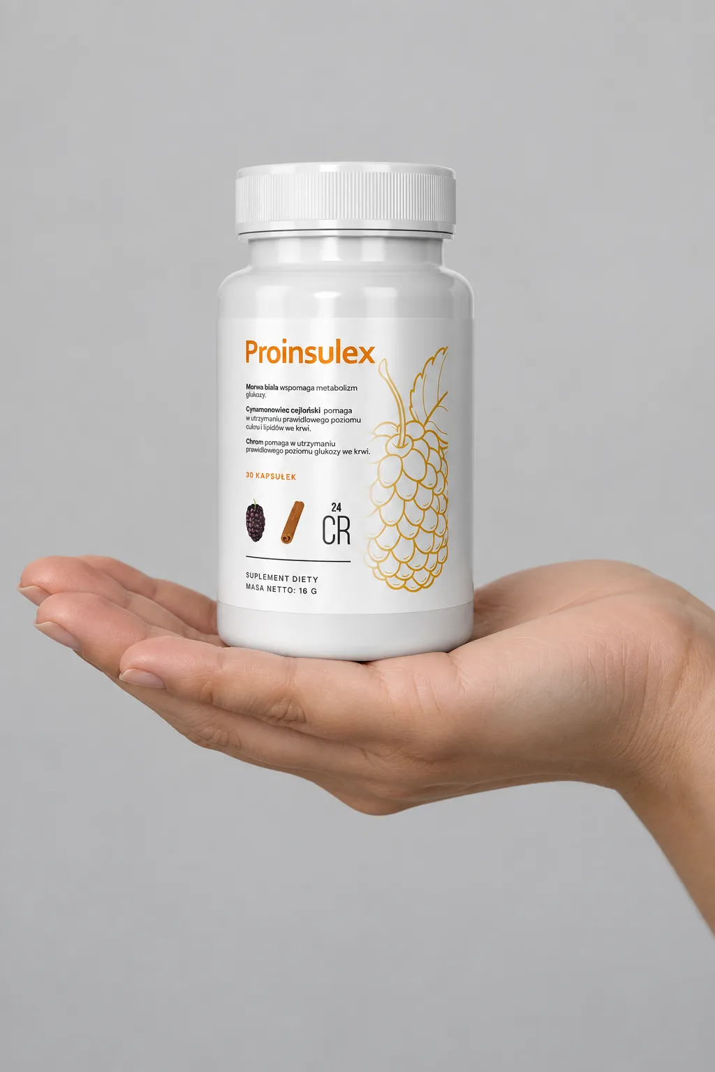 Proinsulex — opakowanie w dłoni