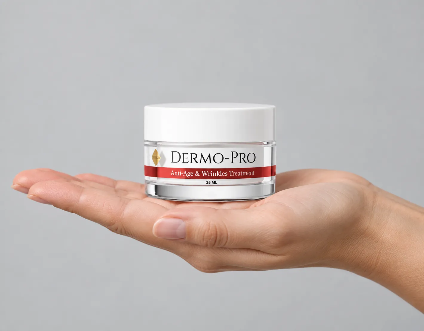 DermoPro — opakowanie w dłoni